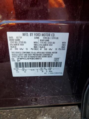 Photo 12 VIN: 2FMPK3J97KBC48072 - FORD EDGE 