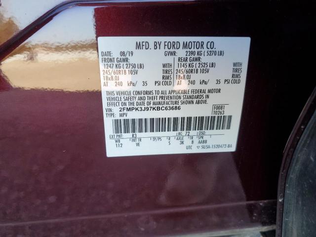 Photo 12 VIN: 2FMPK3J97KBC63686 - FORD EDGE SEL 