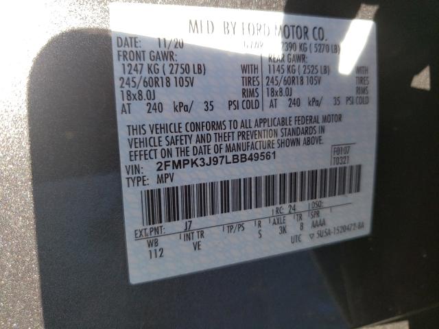 Photo 9 VIN: 2FMPK3J97LBB49561 - FORD EDGE SEL 