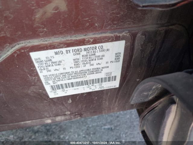 Photo 8 VIN: 2FMPK3J98FBB00471 - FORD EDGE 