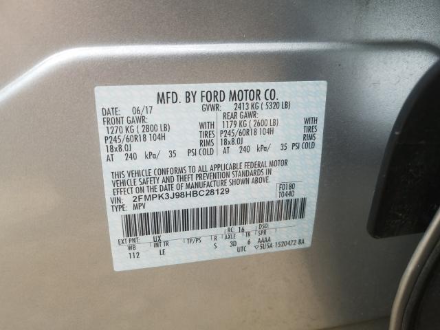 Photo 9 VIN: 2FMPK3J98HBC28129 - FORD EDGE SEL 