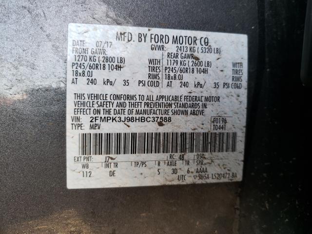 Photo 9 VIN: 2FMPK3J98HBC37588 - FORD EDGE SEL 