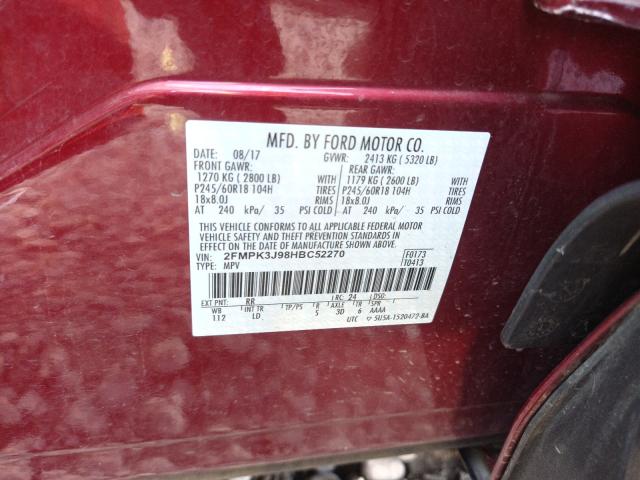 Photo 9 VIN: 2FMPK3J98HBC52270 - FORD EDGE 