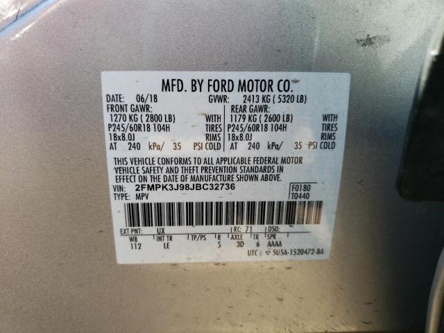 Photo 11 VIN: 2FMPK3J98JBC32736 - FORD EDGE SEL 