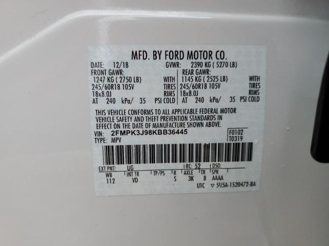 Photo 12 VIN: 2FMPK3J98KBB36445 - FORD EDGE 