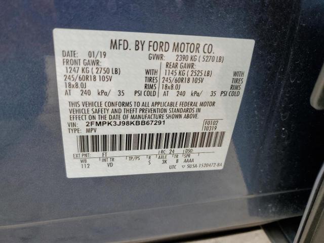 Photo 12 VIN: 2FMPK3J98KBB67291 - FORD EDGE 