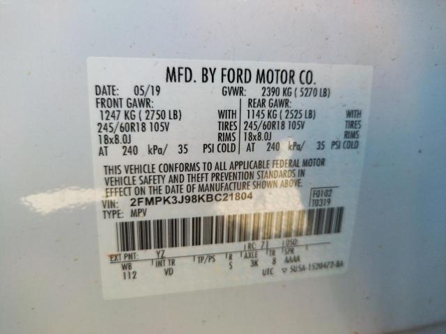 Photo 9 VIN: 2FMPK3J98KBC21804 - FORD EDGE SEL 