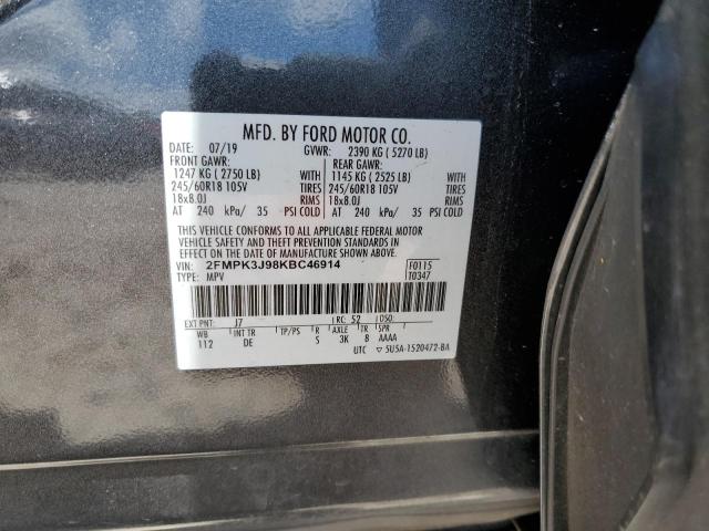 Photo 9 VIN: 2FMPK3J98KBC46914 - FORD EDGE SEL 