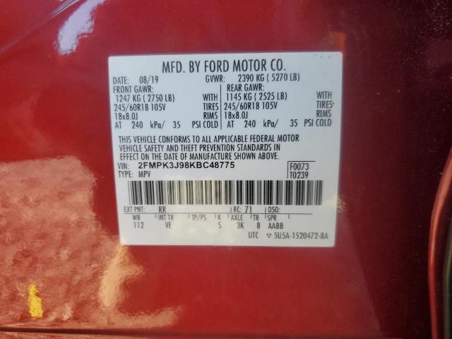 Photo 13 VIN: 2FMPK3J98KBC48775 - FORD EDGE SEL 