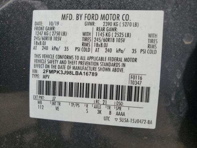 Photo 11 VIN: 2FMPK3J98LBA16789 - FORD EDGE 