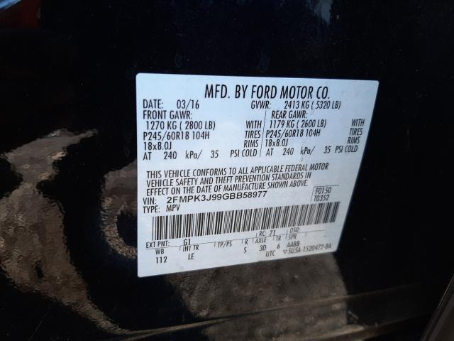 Photo 9 VIN: 2FMPK3J99GBB58977 - FORD EDGE SEL 