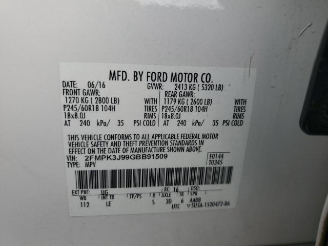 Photo 12 VIN: 2FMPK3J99GBB91509 - FORD EDGE SEL 