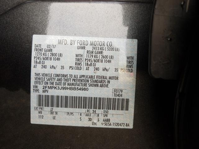 Photo 9 VIN: 2FMPK3J99HBB54980 - FORD EDGE 