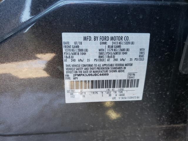 Photo 9 VIN: 2FMPK3J99JBC44989 - FORD EDGE SEL 