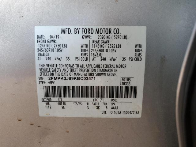 Photo 12 VIN: 2FMPK3J99KBC03571 - FORD EDGE 