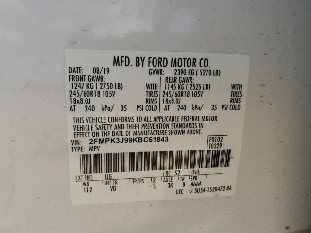 Photo 11 VIN: 2FMPK3J99KBC61843 - FORD EDGE 