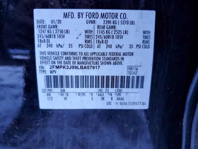 Photo 12 VIN: 2FMPK3J99LBA57917 - FORD EDGE SEL 