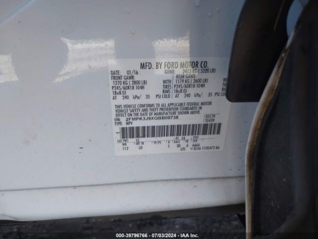 Photo 8 VIN: 2FMPK3J9XGBB09738 - FORD EDGE 