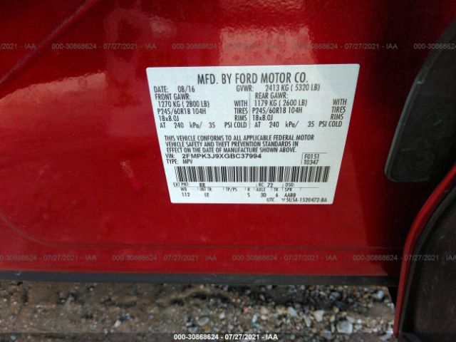 Photo 8 VIN: 2FMPK3J9XGBC37994 - FORD EDGE 