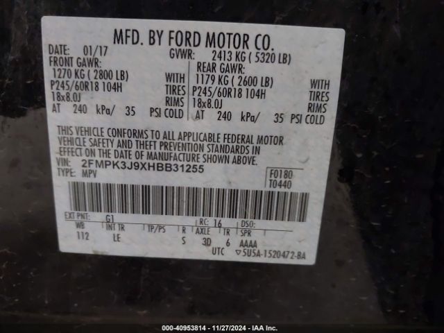 Photo 8 VIN: 2FMPK3J9XHBB31255 - FORD EDGE 