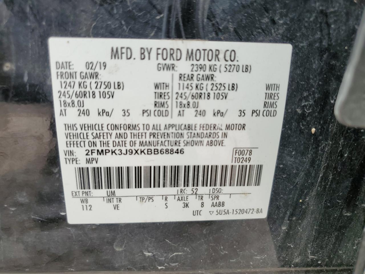 Photo 11 VIN: 2FMPK3J9XKBB68846 - FORD EDGE 