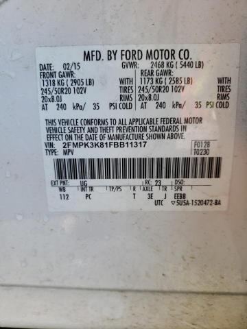 Photo 13 VIN: 2FMPK3K81FBB11317 - FORD EDGE TITAN 