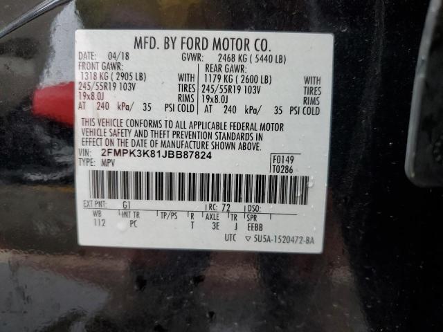 Photo 12 VIN: 2FMPK3K81JBB87824 - FORD EDGE 