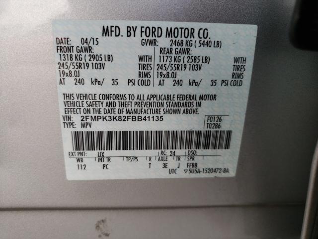 Photo 9 VIN: 2FMPK3K82FBB41135 - FORD EDGE TITAN 