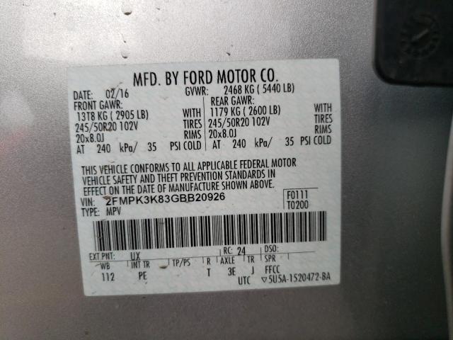 Photo 13 VIN: 2FMPK3K83GBB20926 - FORD EDGE TITAN 