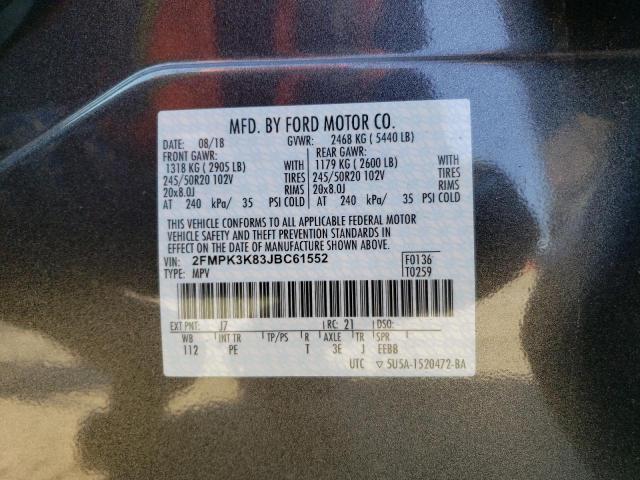 Photo 9 VIN: 2FMPK3K83JBC61552 - FORD EDGE TITAN 