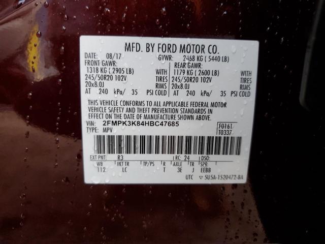 Photo 12 VIN: 2FMPK3K84HBC47685 - FORD EDGE TITAN 