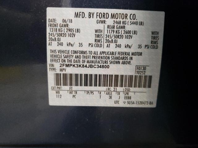 Photo 9 VIN: 2FMPK3K84JBC34800 - FORD EDGE TITAN 