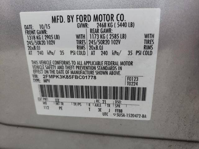 Photo 12 VIN: 2FMPK3K85FBC01778 - FORD EDGE 