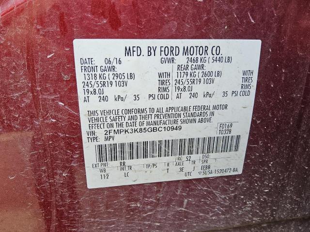 Photo 13 VIN: 2FMPK3K85GBC10949 - FORD EDGE TITAN 