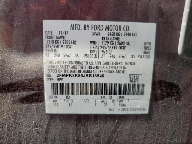 Photo 13 VIN: 2FMPK3K85JBB18540 - FORD EDGE TITAN 