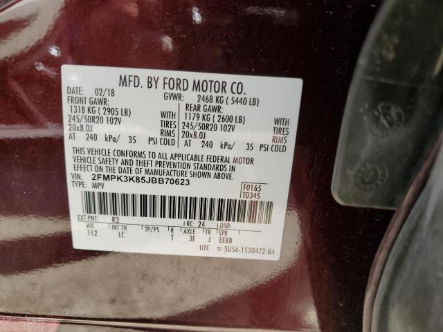 Photo 9 VIN: 2FMPK3K85JBB70623 - FORD EDGE 