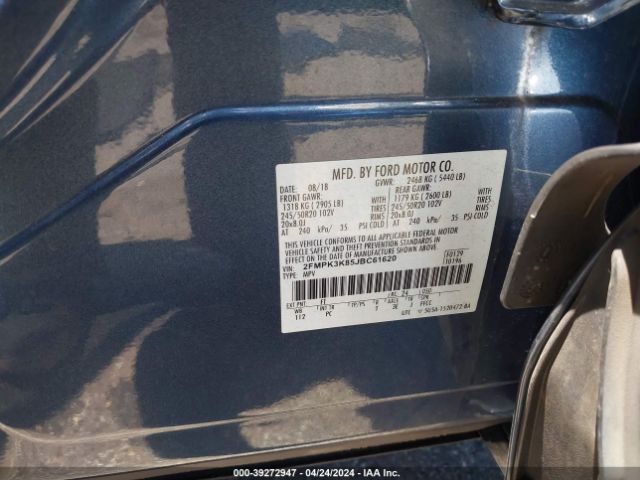 Photo 8 VIN: 2FMPK3K85JBC61620 - FORD EDGE 