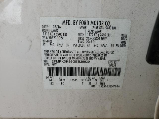 Photo 11 VIN: 2FMPK3K86GBB29930 - FORD EDGE 