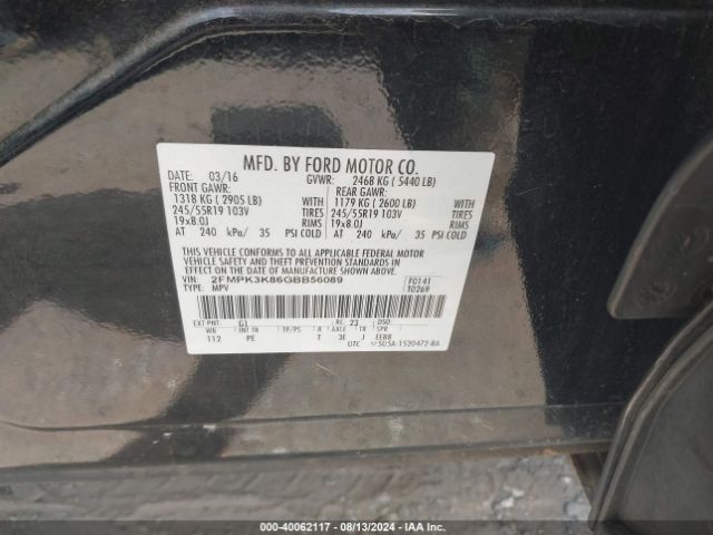 Photo 8 VIN: 2FMPK3K86GBB56089 - FORD EDGE 