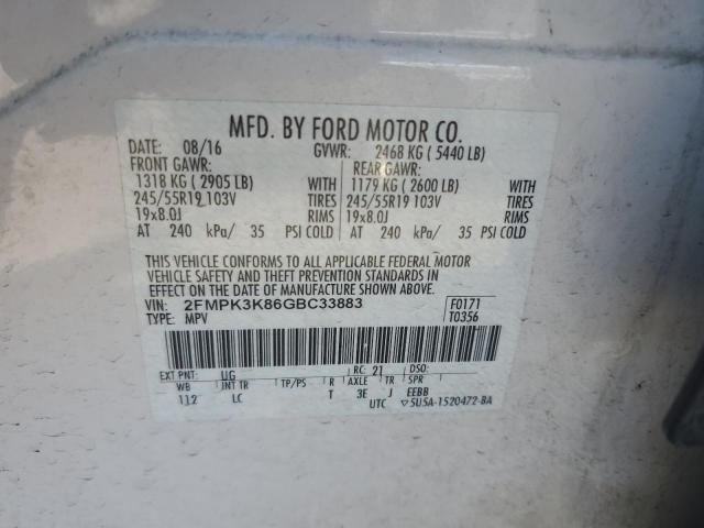 Photo 12 VIN: 2FMPK3K86GBC33883 - FORD EDGE TITAN 