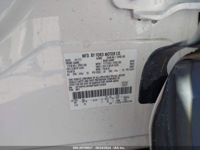 Photo 8 VIN: 2FMPK3K88FBB73085 - FORD EDGE 