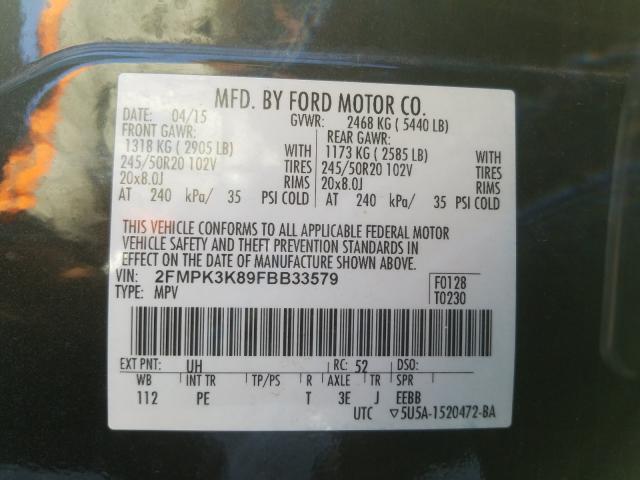 Photo 9 VIN: 2FMPK3K89FBB33579 - FORD EDGE 