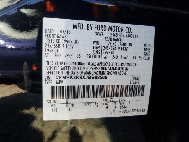 Photo 9 VIN: 2FMPK3K8XJBB88566 - FORD EDGE 