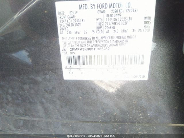 Photo 8 VIN: 2FMPK3K90KBB85282 - FORD EDGE 