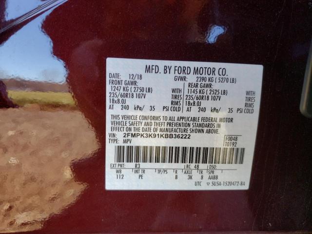 Photo 13 VIN: 2FMPK3K91KBB36222 - FORD EDGE 