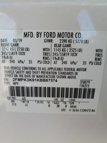 Photo 12 VIN: 2FMPK3K91KBB87574 - FORD EDGE TITAN 