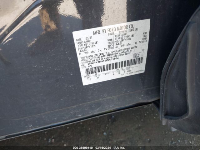 Photo 8 VIN: 2FMPK3K91MBA15564 - FORD EDGE 