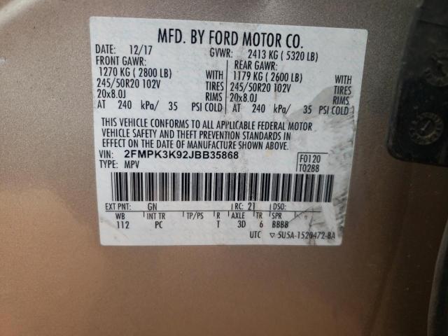 Photo 12 VIN: 2FMPK3K92JBB35868 - FORD EDGE 