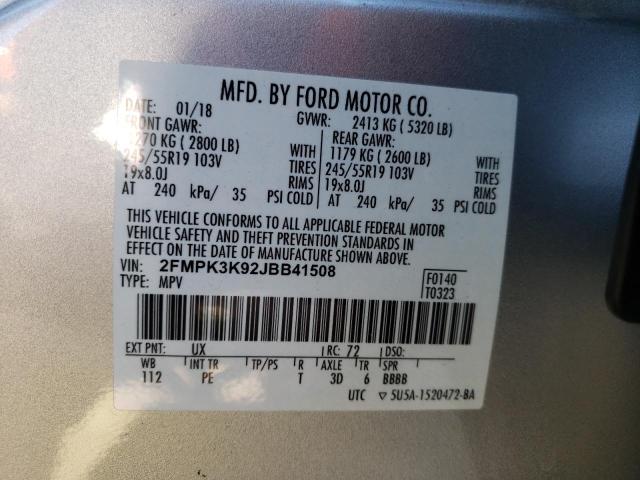 Photo 12 VIN: 2FMPK3K92JBB41508 - FORD EDGE 