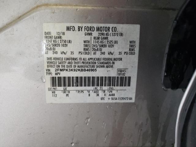 Photo 12 VIN: 2FMPK3K92KBB46905 - FORD EDGE 